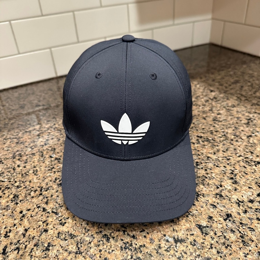 Adidas Trefoil Snapback Performance Golf Hat Black Strap Back